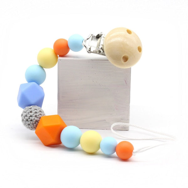 Silicone Beads Baby Pacifier Clip