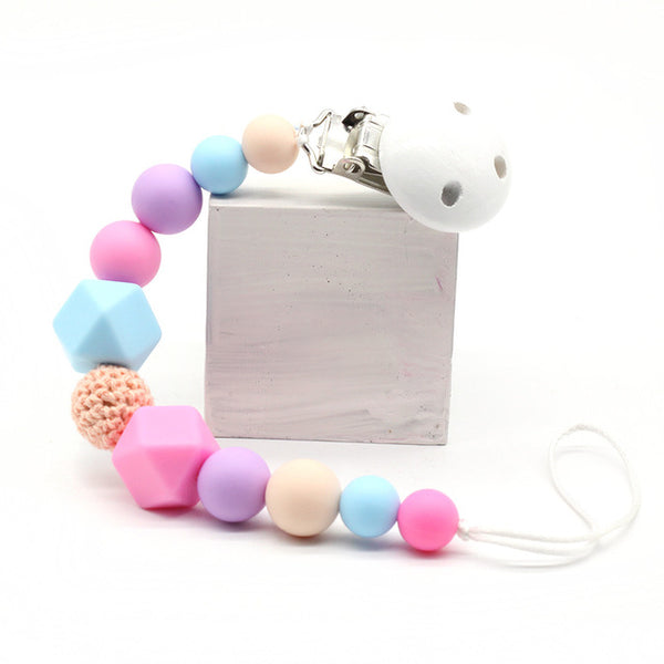 Silicone Beads Baby Pacifier Clip